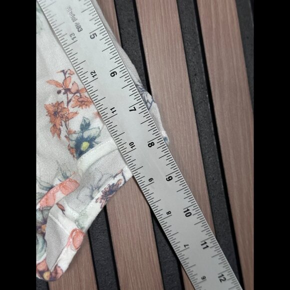 House of Bohemian Dress Small Womens Maxi Floral Henley Short Sleeve Boho - Picture 5 of 8